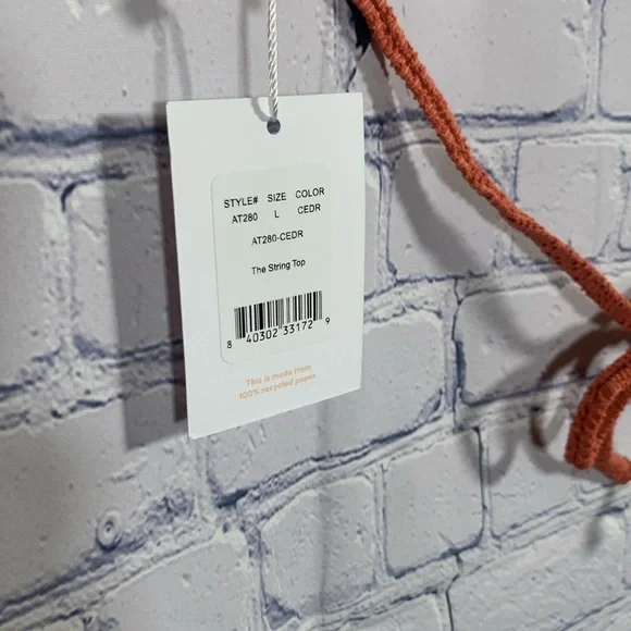 Andie Swim Womens String Bikini Top in Cedar Crochet Boho Hippie Festival L NWT - Picture 3 of 5